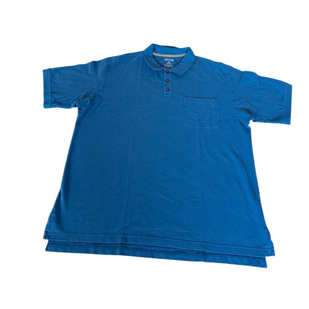 Duluth Trading Polo Shirt Men’s 2XL Blue 100% Cotton Short Sleeve Front Pocket